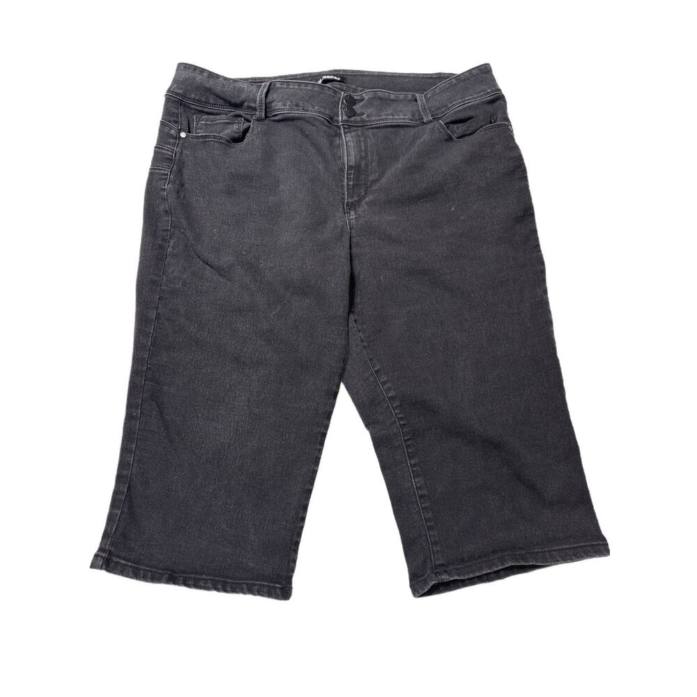 D Jeans Capris Women's Size 20W Black Denim Casual Shorts